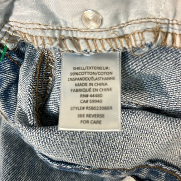 Tinseltown Mom Jeans Womens Size 7 Light Blue Graffiti Painted Leg Detail Pants - Picture 9 of 9